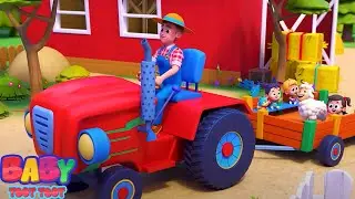 Wheels On The Tractor, Farm Vehicle and Cartoon Video for Kids