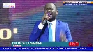 DIEU EXISTE : FORTE PRIERE AVEC PAPA LIKONZI, EXTRAIT DU CULTE DE VENDREDI 24 JUILLET 2020