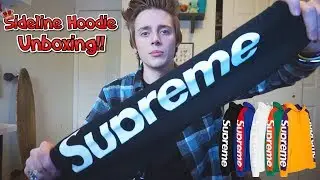 SUPREME SIDELINE HOODIE ON FIT REVIEW | UNBOXING | SS18