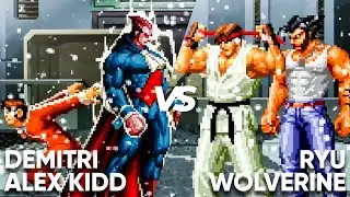 Super Crazy Jam (PC) - DEMITRI / ALEX KIDD vs. RYU / LOGAN - CPU Tag Team Tournament Gameplay