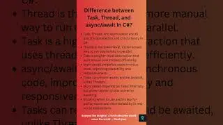 .NET Mock Interview Q21: Task vs Thread vs async/aw