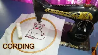 How to Make a Cording / Basic  Sewing Machine Embroidery Stitches Tutorial  EP:2/Malayalam Tutorial