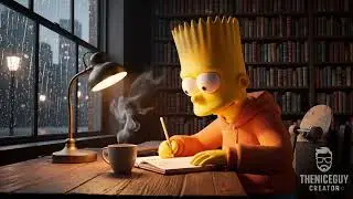 📚 Episode 11 | Bart Simpson Lo-Fi Chill &ndash; Hyper-Realistic Library Vibes 🌙🎶