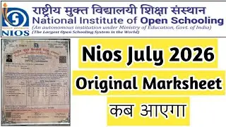 When will the NIOS July 2026 Original Marksheet arrive | Task Is Helping Nios #nios #exam #ode #m...