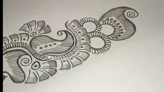 Arabic mehndi design on paper|| mehndi design with pencil on paper|| Easy Mehndi || Design ||