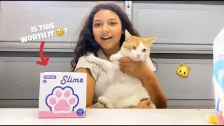 Unboxing The Cutest Cat Slime On Amazon 🐈🤩🐈&zwj;⬛! (Is It Worth It 🤨?)