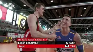 Hallen SM 2024 - M&auml;nner 60m H&uuml;rden Halbfinal 2. Serie