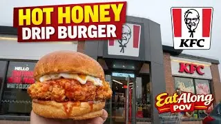 KFC Hot Honey Drip Burger Review | POV Eating