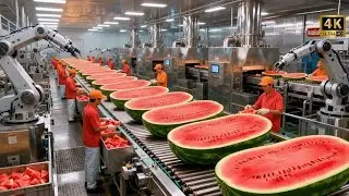 Inside the Watermelon Juice Factory &mdash; From Farm-Fresh Melons to Bottled Juice | Full Process