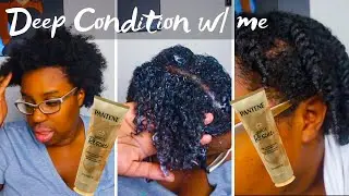 DEEP CONDITION WITH ME | PANTENE PRO V MIRACLE MASQUE | NATURAL HAIR| JUSTENA ALES