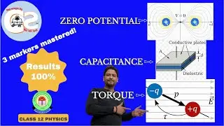 How to Calculate Dipole Torque & Find Zero Potential Point Between Charges l CBSE 12 Board Exam