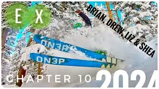 Drew Brian Liz & Shea stand in long lines to ski powder at WP 24