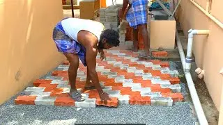 Fabulous zig zag design paver block installation in hospital flooring area