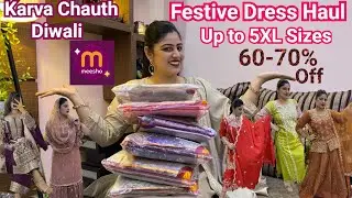 Meesho Festival Dress Haul 2025💥Karva Chauth & Diwali Special Suit Sets|Must-Have Outfits!
