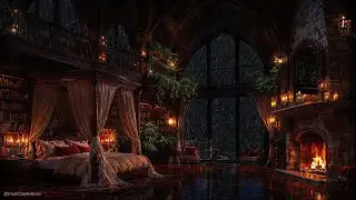 this Cozy Unique Castle Room - Rain & Thunderstorm Sounds To Sleep - 8 Hours