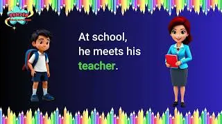 Tom's First Day at School | Learn School Words and Actions | ESL Story for Children #eslforkids