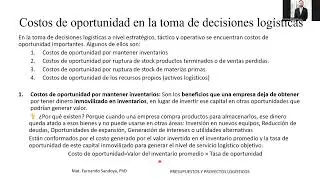 COSTOS DE OPORTUNIDAD Y OTROS COSTOS EN LA TOMA DE DECISIONES LOGÍSTICAS