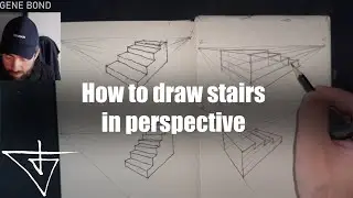 How to draw stairs in 2 point perspective