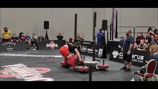 Victoria Long 350 pound Sandbag over bar World Record!