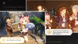 Diona Hangout Event All ending in just 5 min | achievement | make Cocktail Genshin impact
