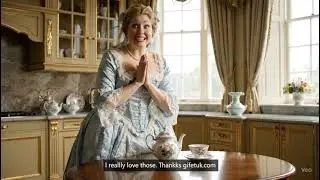 Rococo style lady loved our antique and vintage pottery:) funny videos
