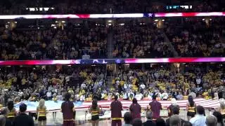 Madison and Juliana Heichel sing the National Anthem at the Cleveland Cavaliers Opener 10-30-2012