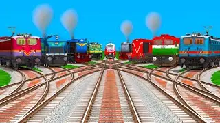 ALL Realstic Trains Run On Curves Crossing Over  Railroad tracks ll Crazy warped 2025-26