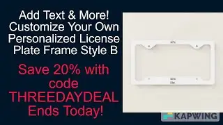 Add Text & More! Customize Your Own Personalized License Plate Frame Style B #Justinsestore