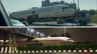 Air India plane gets stuck under bridge on Delhi-Gurugram highway