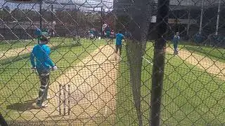 Dale Steyn, Kagiso Rabada and Lungi Ngidi bowling in Adelaide Oval nets.