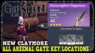 Genshin Impact All 3 Arsenal Gate Key Locations (NEW CLAYMORE Katsuragikiri Nagamasa)