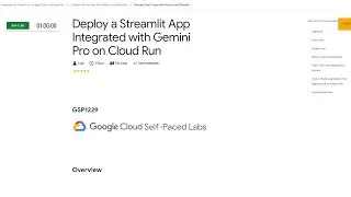 Qwiklabs | Deploy a Streamlit App Integrated with Gemini Pro on Cloud Run [GSP1229]