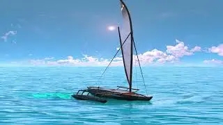 Moana Boat #houdinifx Ocean infinite render with #arnoldrender blend #flip fluid #simulations