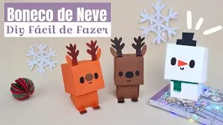 DIY Boneco de Neve | Como Fazer Brinquedo de Natal de Papel F&aacute;cil e Barato