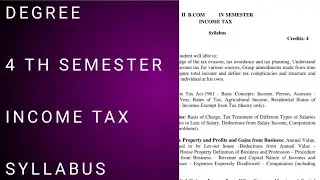 Income tax, degree ( 4 th semester syllabus)