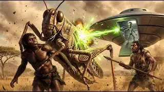 What If an Alien Rescued a Prehistoric Hominid from a Giant Locust Swarm?