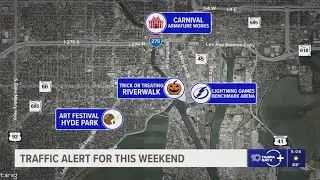 Traffic alert: Expect congestion, limited parking spaces this weekend in and around downtown Tampa