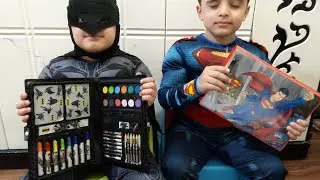 Superheroes Activity set || superman and batman colouring set