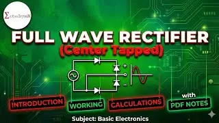 Full Wave Rectifier (Center Tapped) Working, Waveforms and Formulas in Basic Electronics Hindi