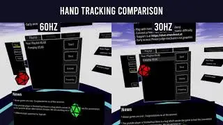 Oculus Quest hand tracking comparison 60Hz vs 30Hz