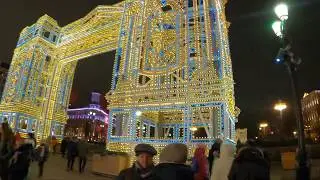 4k Пешком по Москве - Ночь в Памятнике А.С. Пушкин | Niki Walk