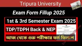 Exam Form Fillup 2025 / 1st & 3rd Semester NEP & TDP/TDPH Back শিক্ষার্থীদের 