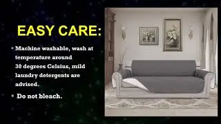 Easy-Going Sofa Slipcover Reversible Water Resistant Couch Furniture Protector with Elastic Straps