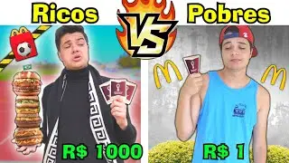 RICOS VS POBRES com LANCHES da COPA ABRINDO FIGURINHAS DO McDonald's #25
