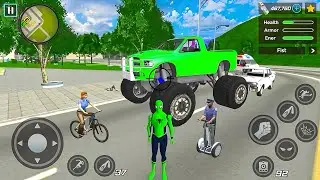 Spider Rope Hero Ninja Gangster Crime - Monster Truck Driving at Open World Game - Android Gameplay 