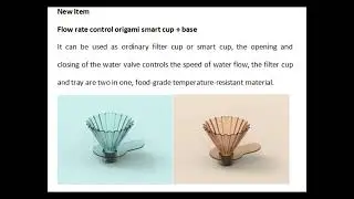 Flow rate control origami smart cup + base