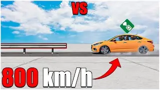 Beamng Drive | Hyundai Accent With Dummy VS Guard Rail 800 km/h | #cars crash test