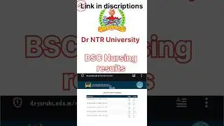 Bsc nursing results | ntr university | semester 1,3,5  Link. #bscnursing #shorts #ntrupdates