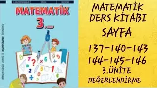 3.SINIF MATEMATİK DERS KİTABI SAYFA 137-140-143-144-145-146 // 3.SINIF MATEMATİK EKOYAY YAYINLARI