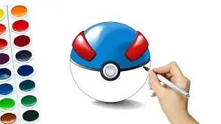 How to draw Great Pokeball || How to draw Pokeball